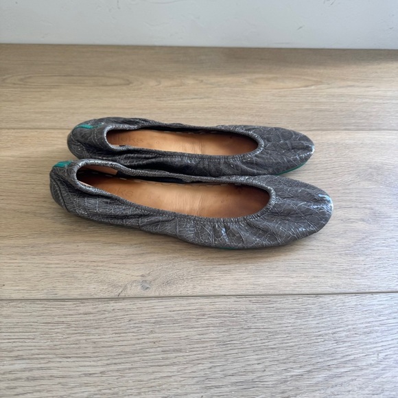 Tieks Ballet Flats Slate Grey Croc Slip-on Travel Round Toe Foldable Women's 9 - Picture 3 of 7